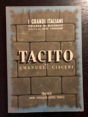 Tacito emanuele ciaceri storia - tacito,